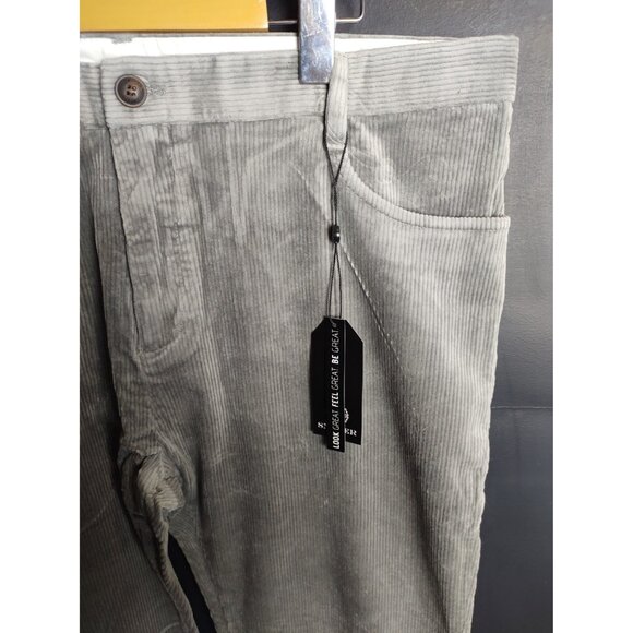 Snover Men’s Grey Corduroy Chino Pants Straight Leg Stretch Fit NWT - Picture 3 of 10